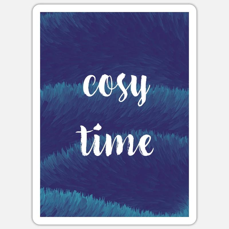 Nuit douillette / Temps avec texture moelleuse Sticker taille S (10 x 10 cm)