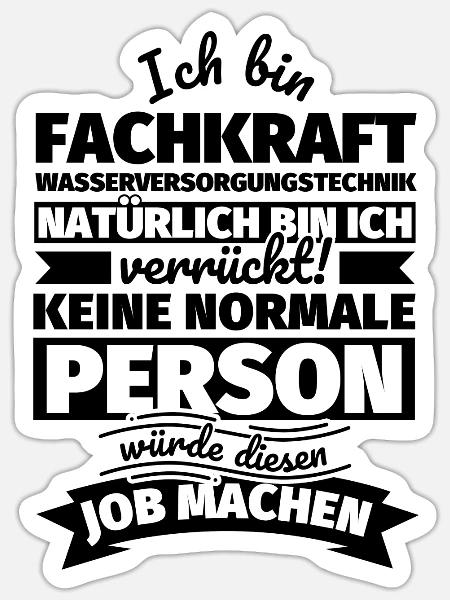 Fachkraft Wasserversorgungstechnik Geschenke - Sticker Größe S (10 x 10 cm) - Mattweiß