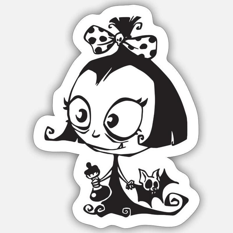 Bébé vampire - Sticker taille S (10 x 10 cm) - blanc mat