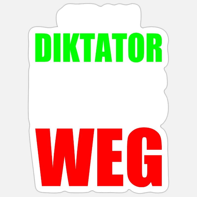 diktator muss weg iran - Sticker Größe S (10 x 10 cm) - Mattweiß