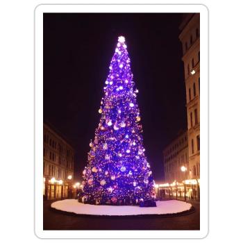 Sapin de Noël violet - Sticker taille S (10 x 10 cm) - blanc mat - Devant