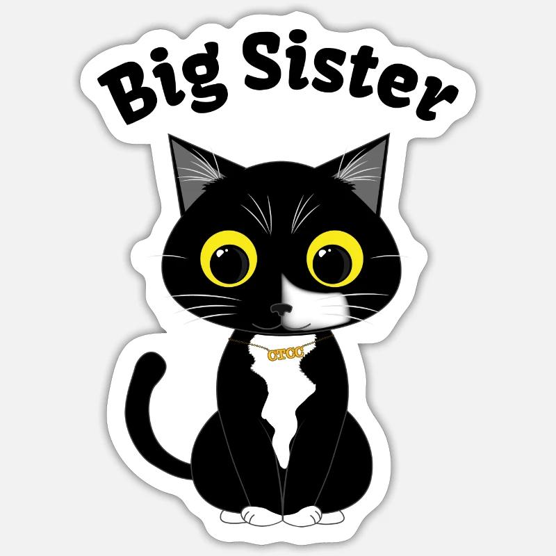 Große Schwester Kätzchen Sticker Größe S (10 x 10 cm)