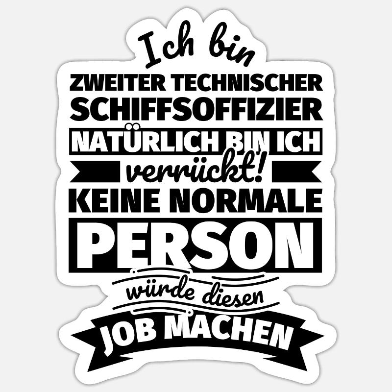 Zweiter Technischer Schiffsoffizier Geschenke Sticker Größe S (10 x 10 cm)
