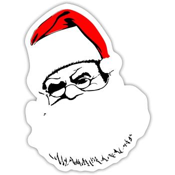 Christmas Hat Santa Claus Christmas Vector - Sticker size S (10 x 10 cm) - white matte - Front