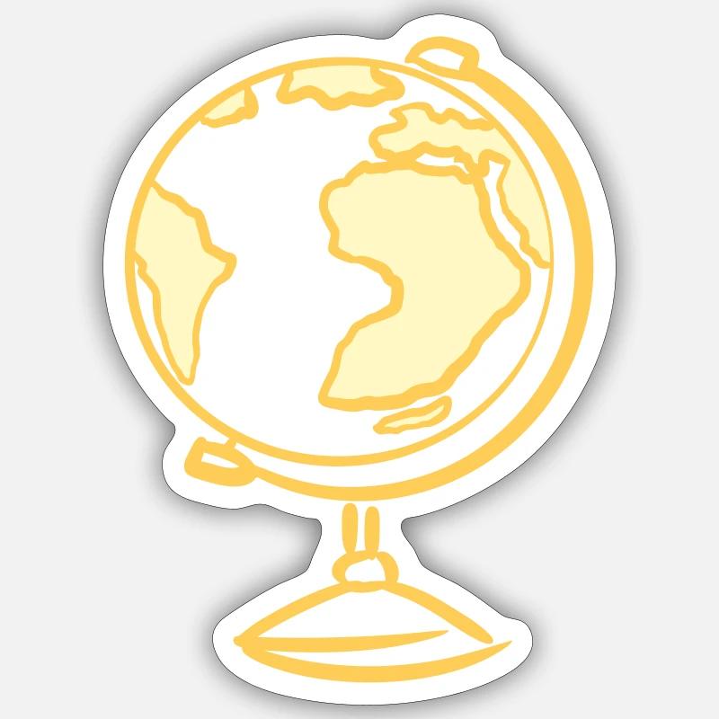Globe. Géographie. Enseignant - Sticker taille S (10 x 10 cm) - blanc mat