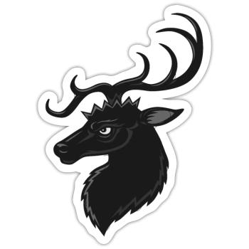 Hirsch portrait - Sticker Größe S (10 x 10 cm) - Mattweiß - Vorne