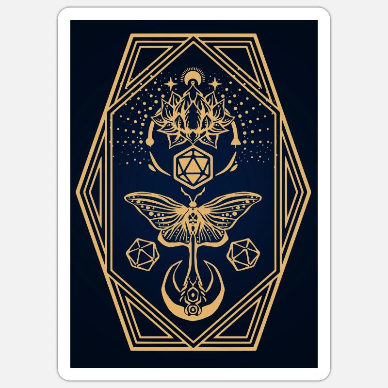 Moth spell map - Sticker size S (10 x 10 cm) - white matte