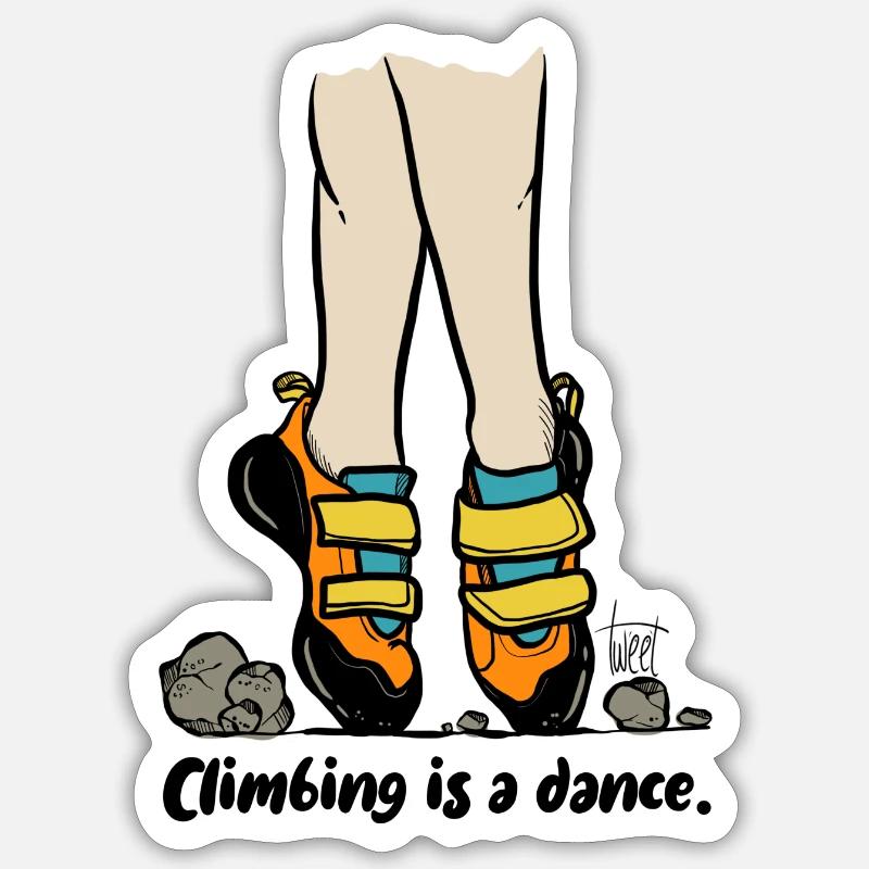 L'arrampicata è una danza - colorata - Sticker formato S (10 x 10 cm) - bianco opaco