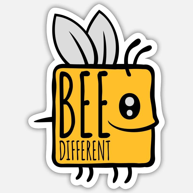 bee citation différente - Sticker taille S (10 x 10 cm) - blanc mat