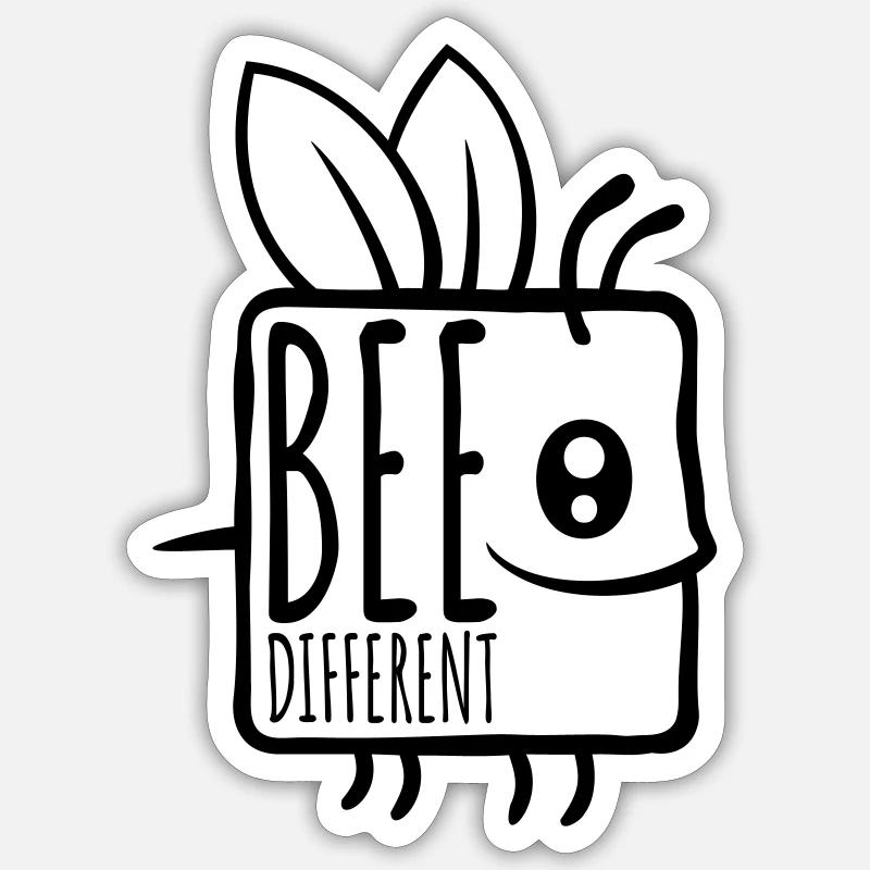 bee different saying quote - Sticker size S (10 x 10 cm) - white matte