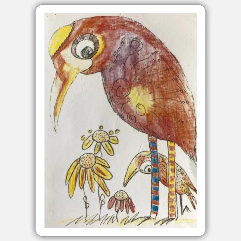Bunte Vögel Sticker Größe S (10 x 10 cm)