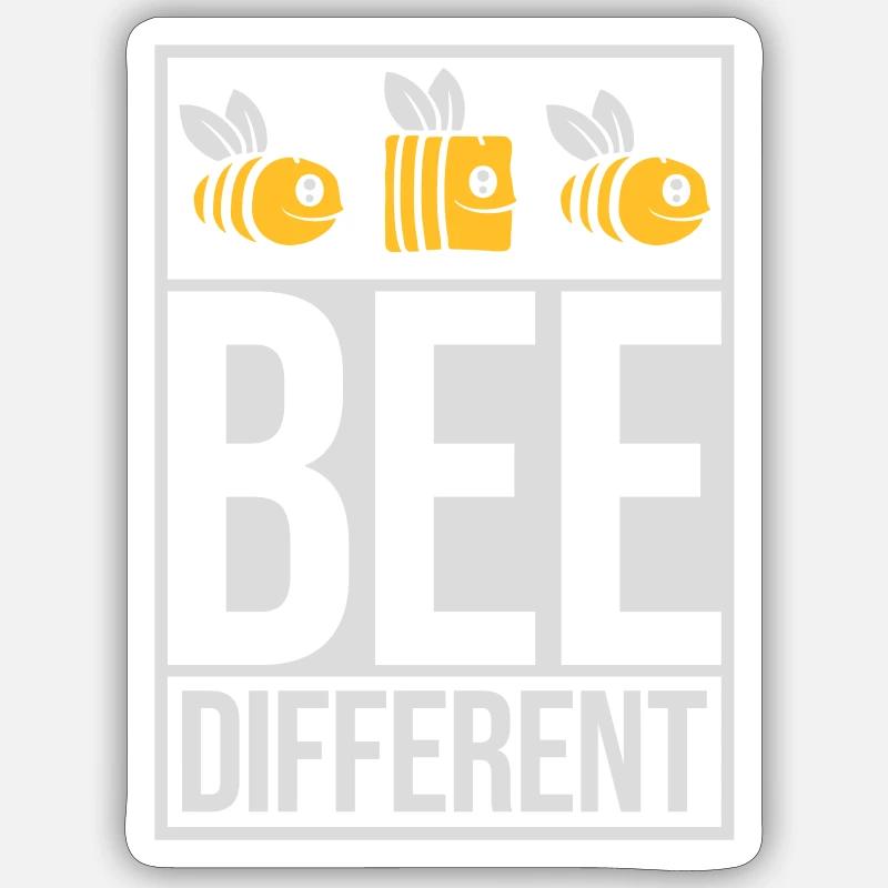 bee different saying quote - Sticker size S (10 x 10 cm) - white matte