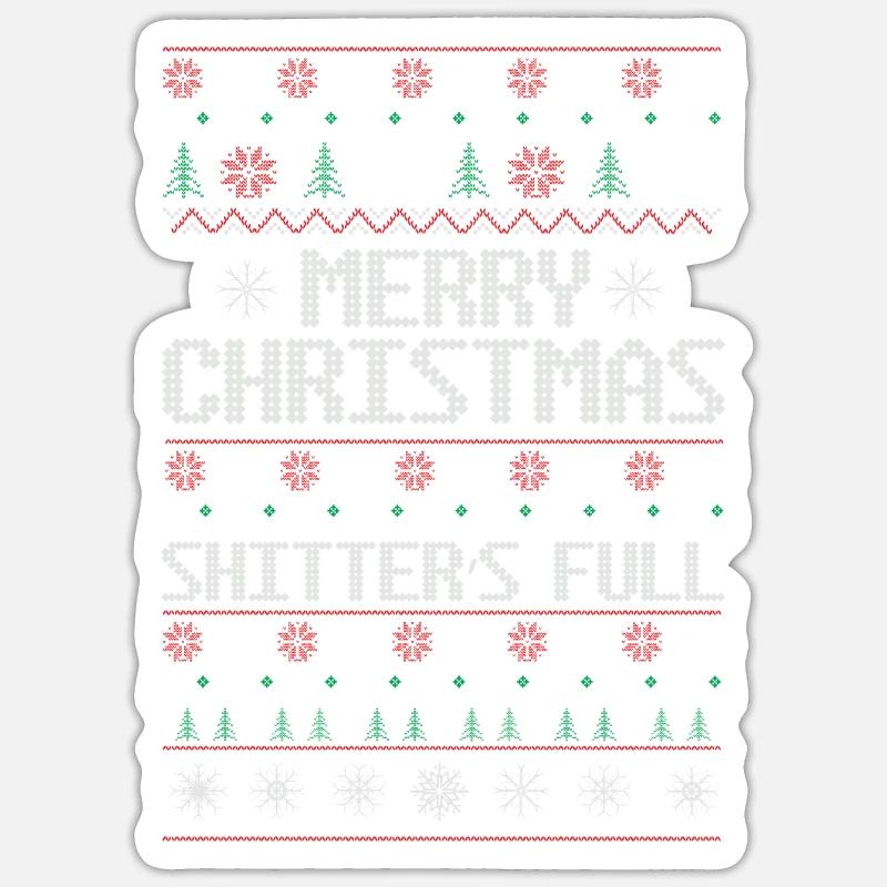 Hässlicher Weihnachtspullover Sticker Größe S (10 x 10 cm)