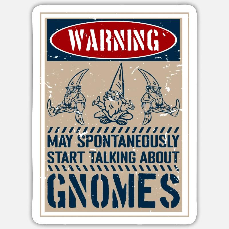 Zwerge Gartenzwerg - Sticker Größe S (10 x 10 cm) - Mattweiß