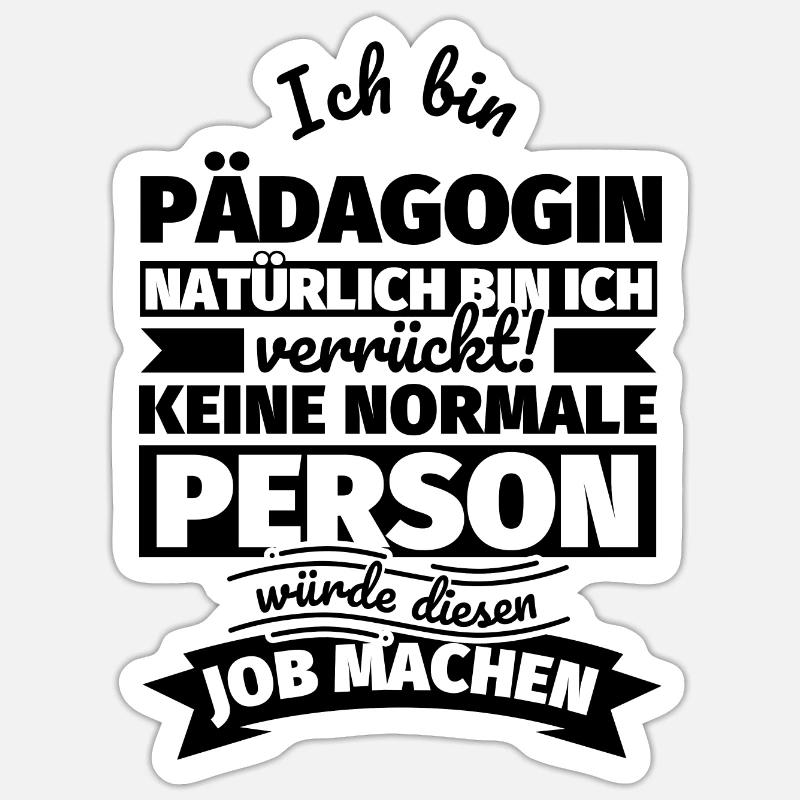 Pädagogin Geschenke - Sticker Größe S (10 x 10 cm) - Mattweiß