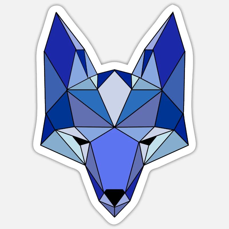Renard bleu - Sticker taille S (10 x 10 cm) - blanc mat
