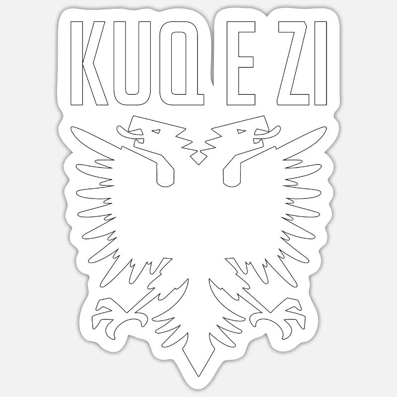 Albanie Eagle Cadeau albanais - Sticker taille S (10 x 10 cm) - blanc mat
