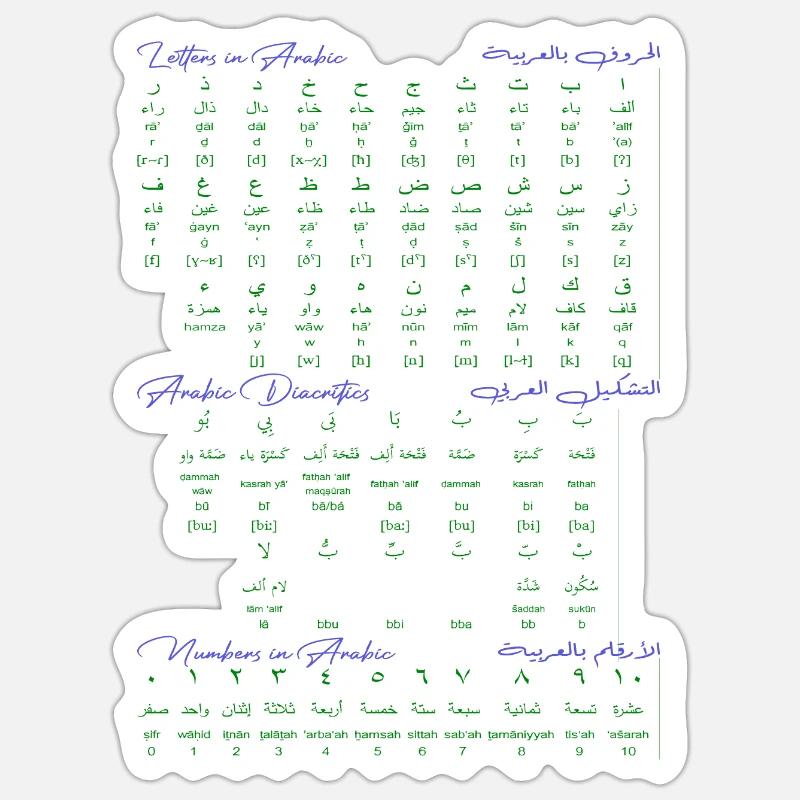 Full Arabic Language Learning Sticker size S (10 x 10 cm)