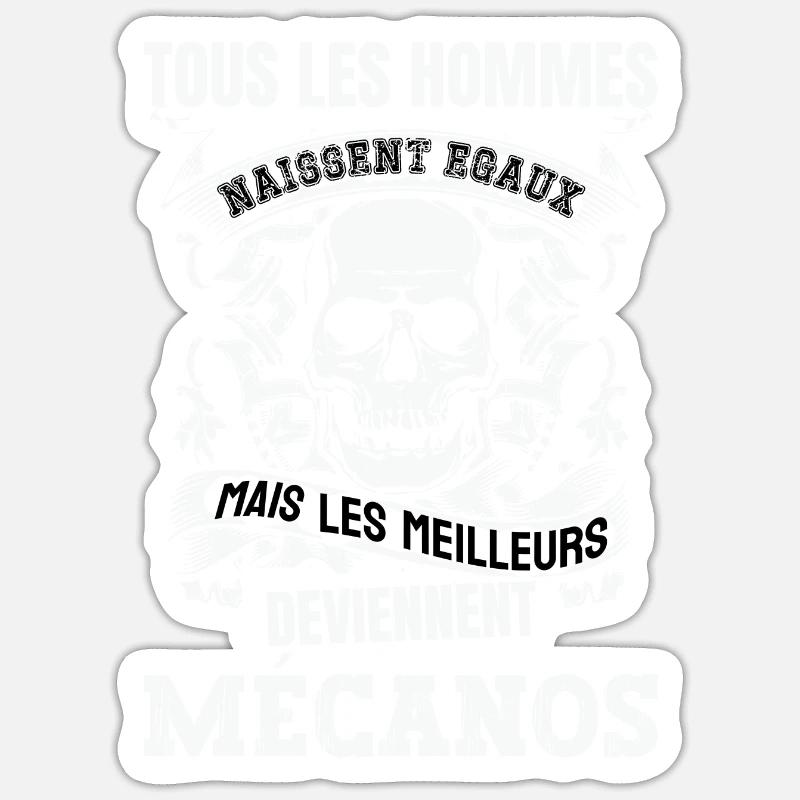 les meilleurs deviennent mécanos - Sticker taille S (10 x 10 cm) - blanc mat