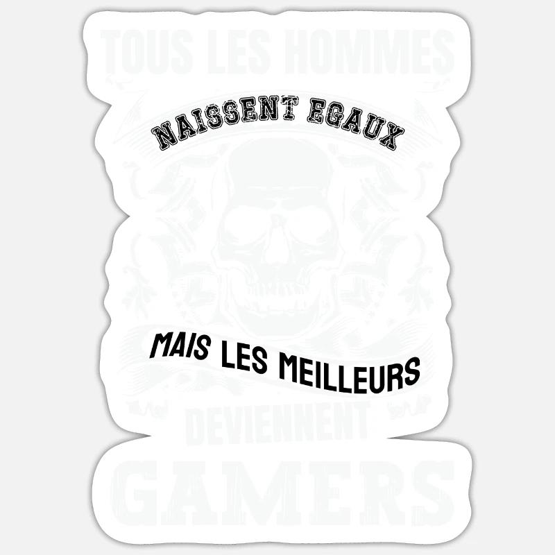 les meilleurs deviennent gamers - Sticker taille S (10 x 10 cm) - blanc mat