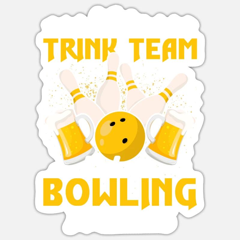 Mein Trink Team Hat ein Bowling Problem Strike Pin Sticker Größe S (10 x 10 cm)