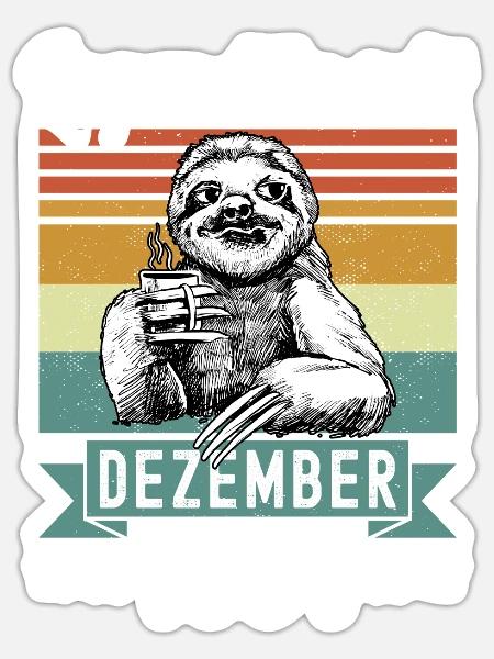 Faultier Legendär seit Dezember 1987 Geburtstag - Sticker Größe S (10 x 10 cm) - Mattweiß