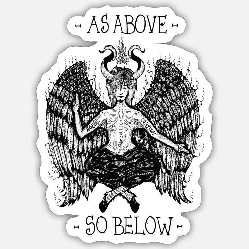 As Above, So Below Baphomet Sticker taille S (10 x 10 cm)