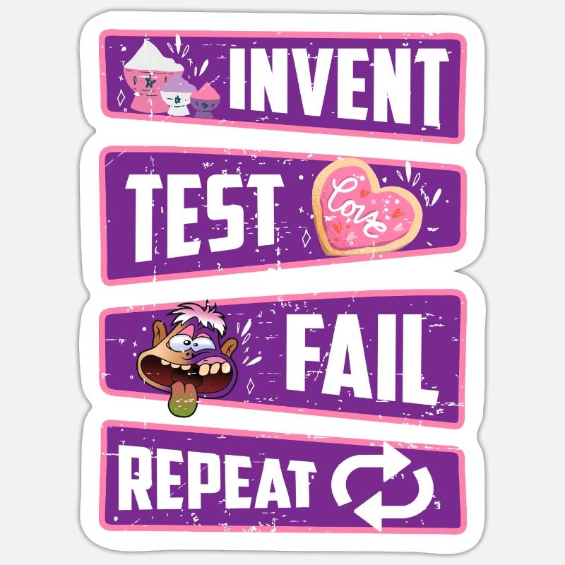 Invent, test, fail, repeat Sticker size S (10 x 10 cm)