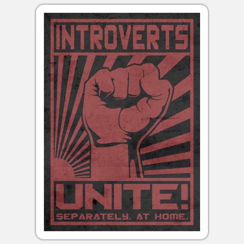 Introvertidos! Unir. - Sticker taille S (10 x 10 cm) - blanc mat