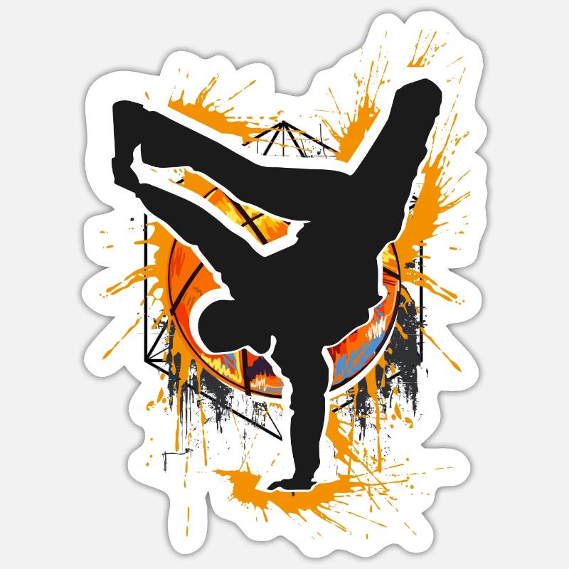 Breakdance - Breakdancer - Breakdancing - Bboy - Sticker formato S (10 x 10 cm) - bianco opaco