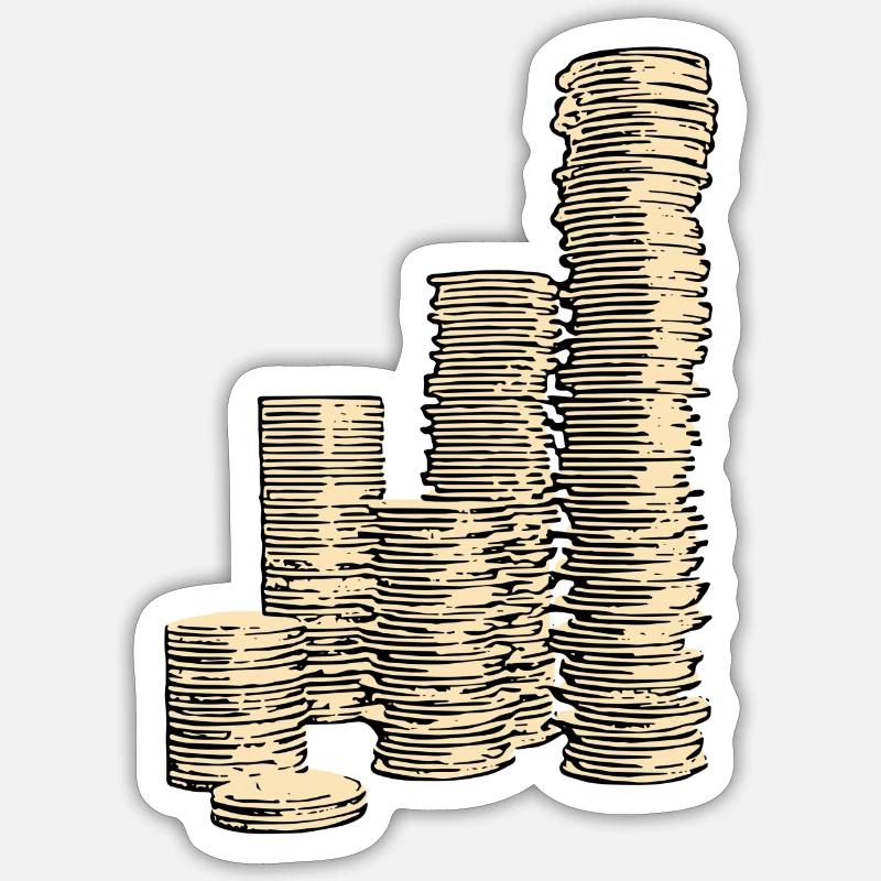 Coin Stack - Digital Illustration Sticker size S (10 x 10 cm)