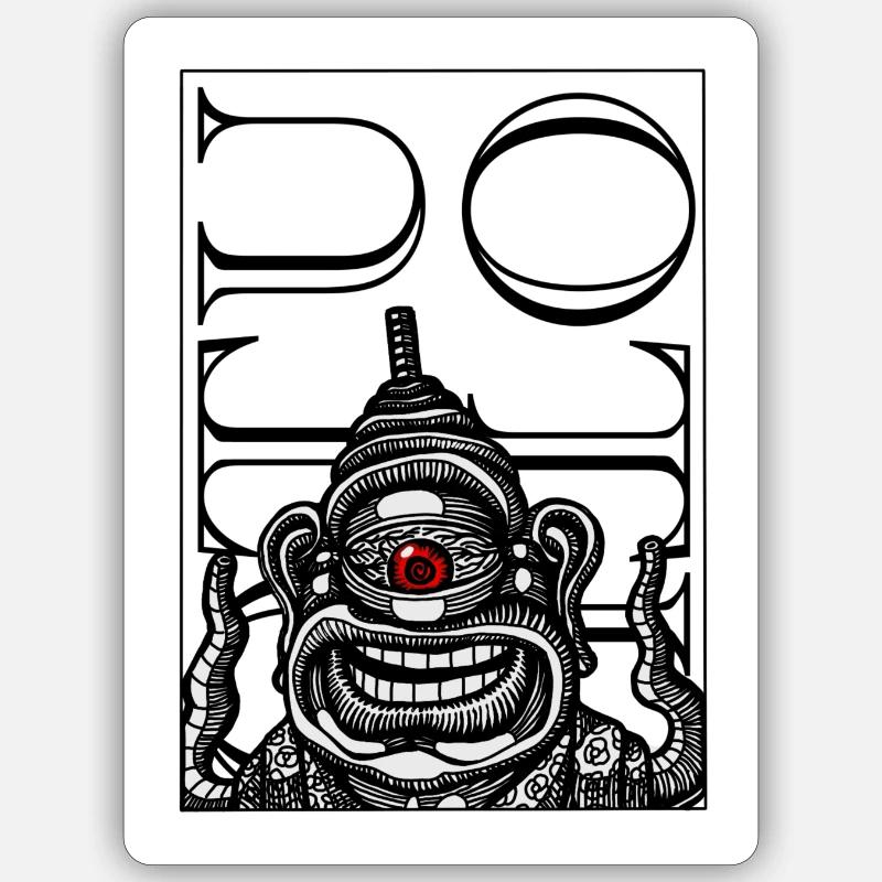 Octoman Trip Sticker size S (10 x 10 cm)