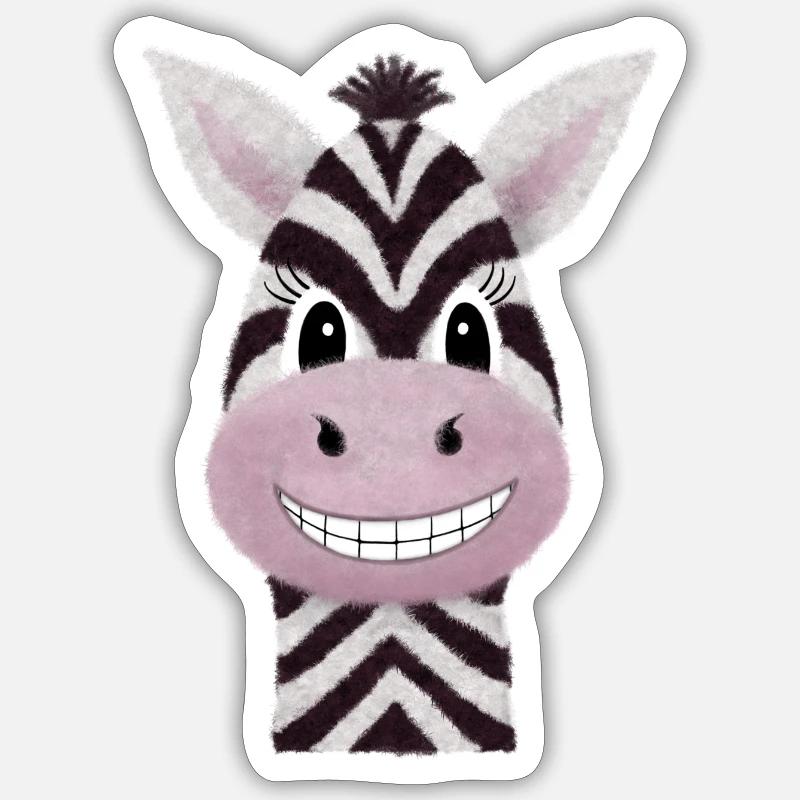 Süßes Zebra Sticker Größe S (10 x 10 cm)