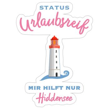 Hiddensee, Leuchtturm Dornbusch, Urlaubsreif - Sticker Größe S (10 x 10 cm) - Mattweiß - Vorne