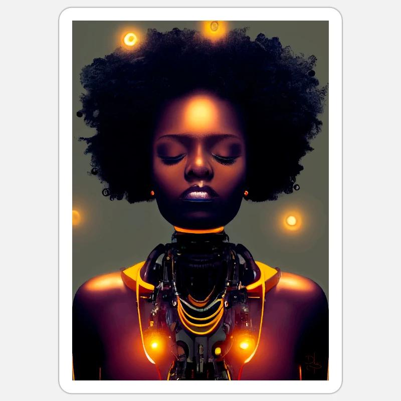 Afro-Tech –4 Sticker taille S (10 x 10 cm)