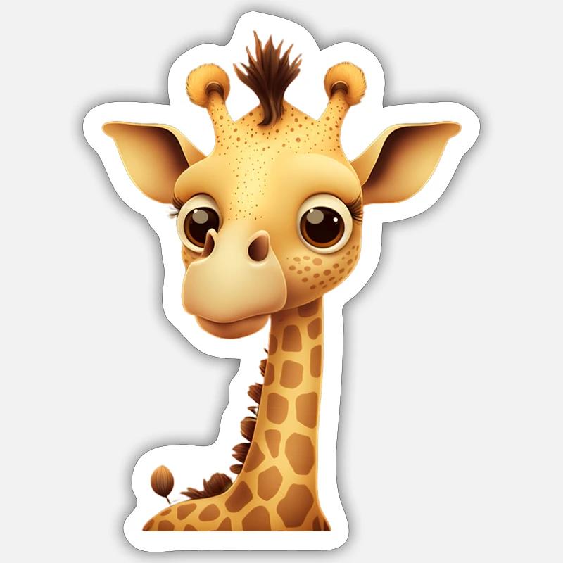 giraffe - Sticker Größe S (10 x 10 cm) - Mattweiß
