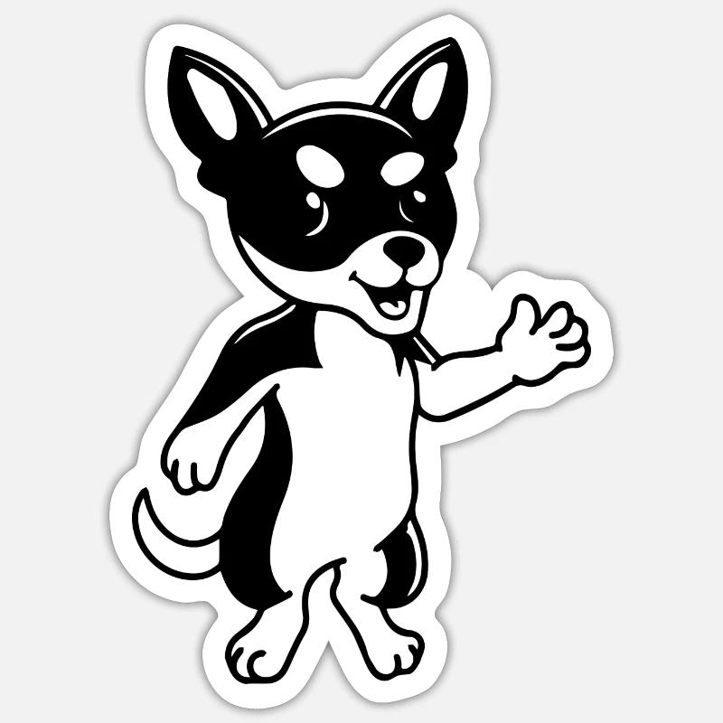 CHIEN CHAT ANIMAL DE COMPAGNIE - Sticker taille S (10 x 10 cm) - blanc mat