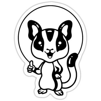 CHIEN CHAT ANIMAL DE COMPAGNIE - Sticker taille S (10 x 10 cm) - blanc mat - Devant