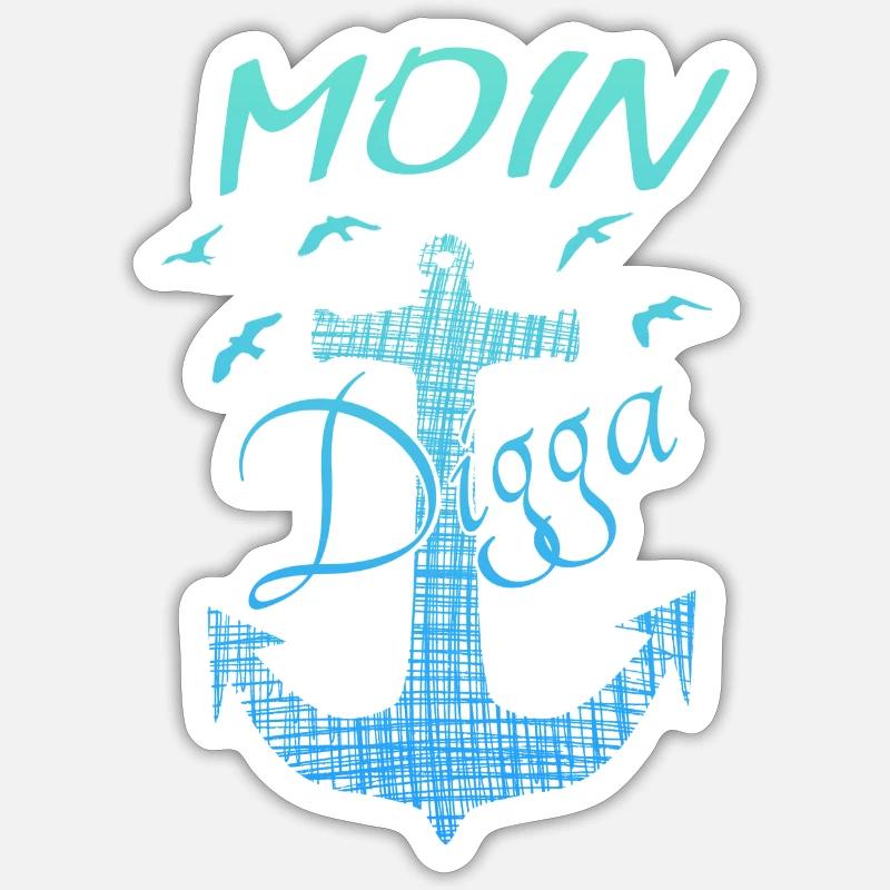 Moin Moin - Sticker Größe S (10 x 10 cm) - Mattweiß