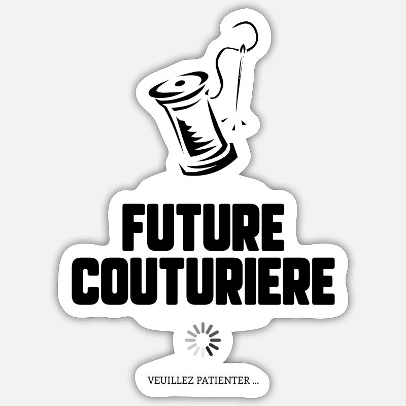 Future couturière - Sticker taille S (10 x 10 cm) - blanc mat