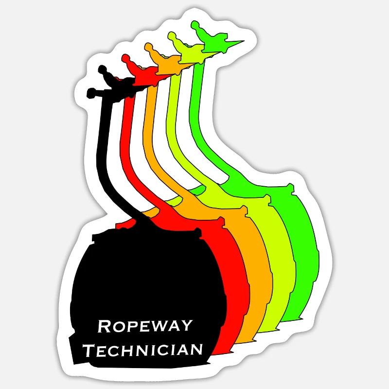ropeway technician - Sticker Größe S (10 x 10 cm) - Mattweiß