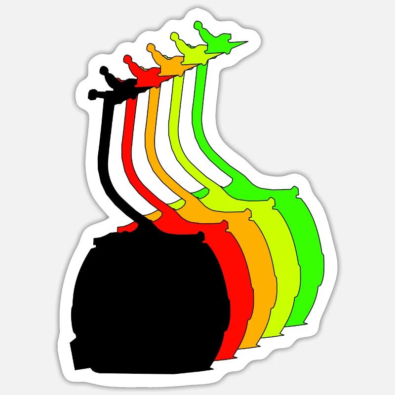 bunte gondel - Sticker Größe S (10 x 10 cm) - Mattweiß
