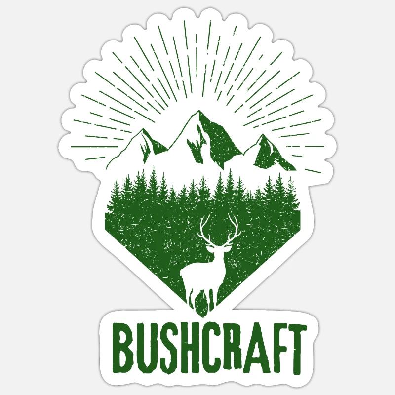 Survie en bushcraft - Sticker taille S (10 x 10 cm) - blanc mat