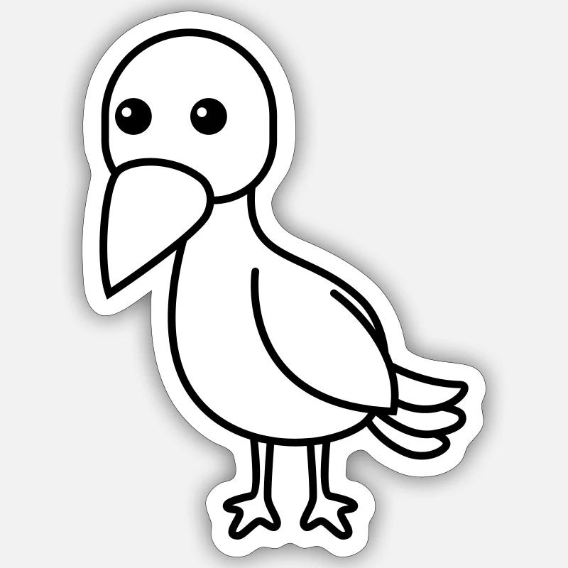 Crow Comic Animal - Sticker size S (10 x 10 cm) - white matte