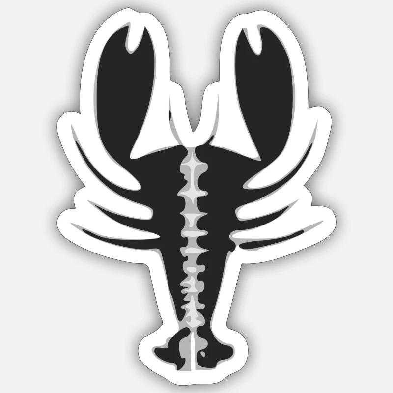 Stylized lobster - Sticker size S (10 x 10 cm) - white matte