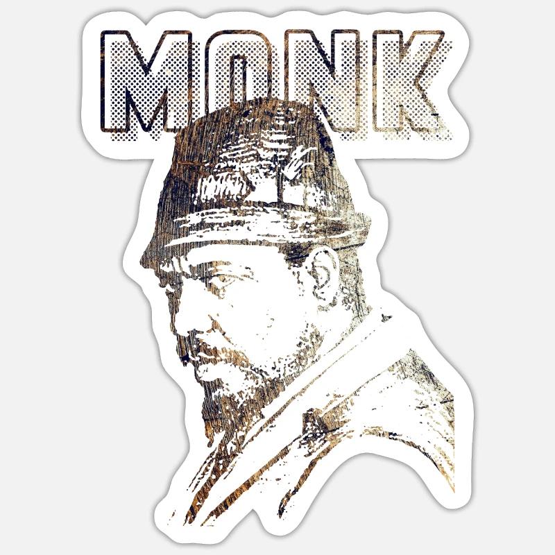 Moine - Sticker taille S (10 x 10 cm) - blanc mat