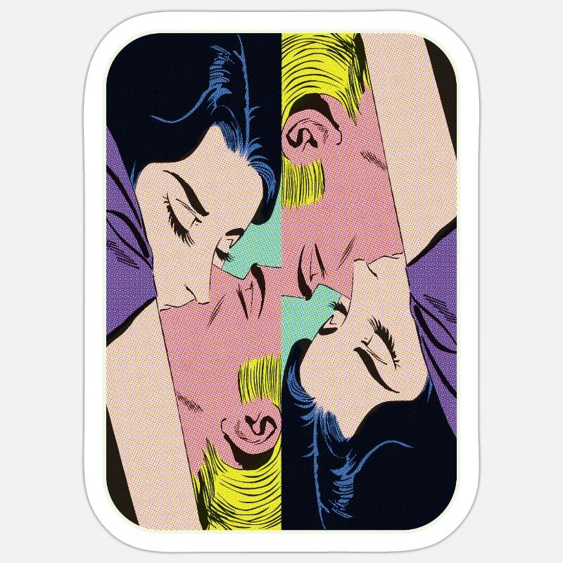 Baiser sens dessus-dessous Sticker taille S (10 x 10 cm)