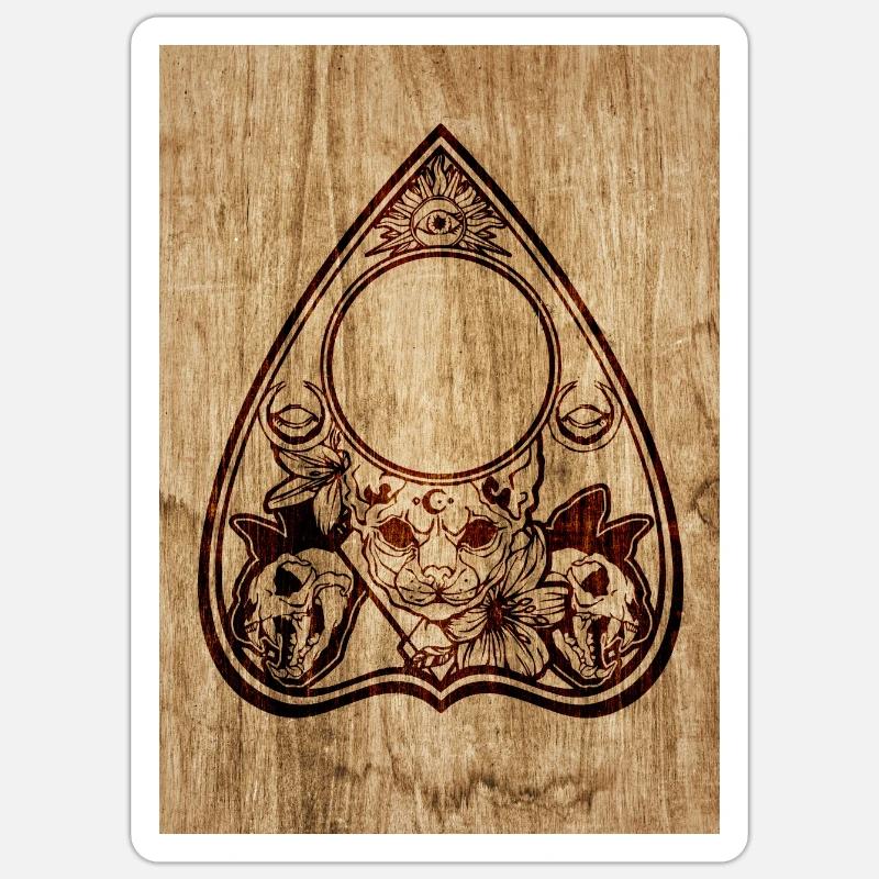 Ouija Sticker - Sticker taille S (10 x 10 cm) - blanc mat