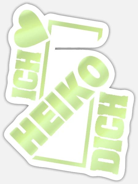 Liebespaar Liebe Heiko - Sticker Größe S (10 x 10 cm) - Mattweiß