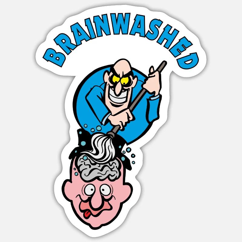 Brainwashed - Sticker Größe S (10 x 10 cm) - Mattweiß